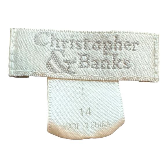 Vintage Christopher Banks Brown floral Linen Aline Skirt 14 - Picture 4 of 6